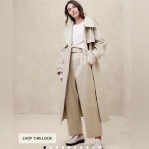 Banana Republic Cruz Pleated Wide Leg Chino, size 8L